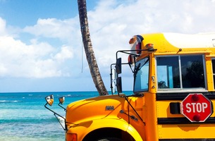 Beach school bus